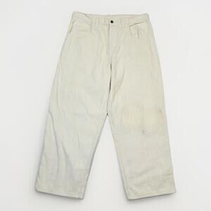 Vintage Interstate Corduroy Pants Mens 42 Cream Straight Baggy Wide Leg Skater